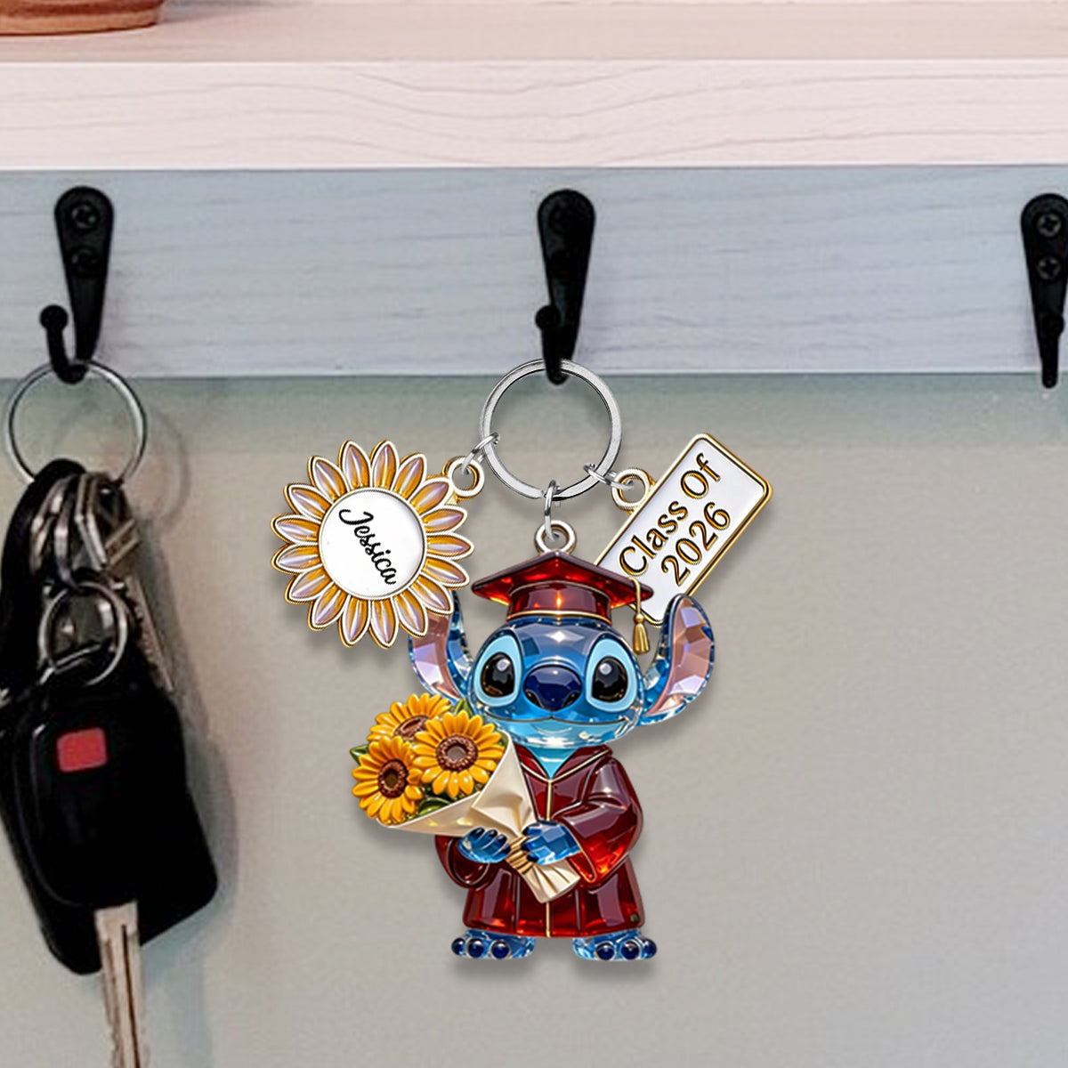 Class Of 2026 - Personalized Ohana Keychain With Charms