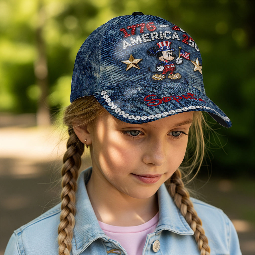 Patriotic Mouse America 250th Anniversary Cap - Personalized Mouse Classic Cap