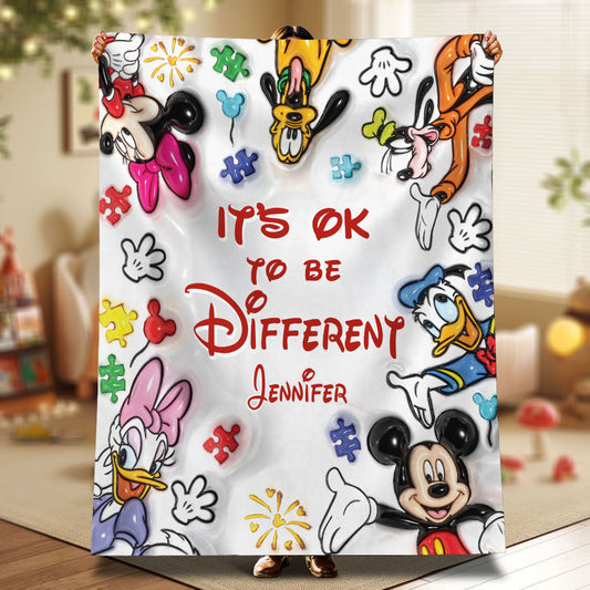 It's Ok To Be Different - Personalized Autism Awareness Blanket