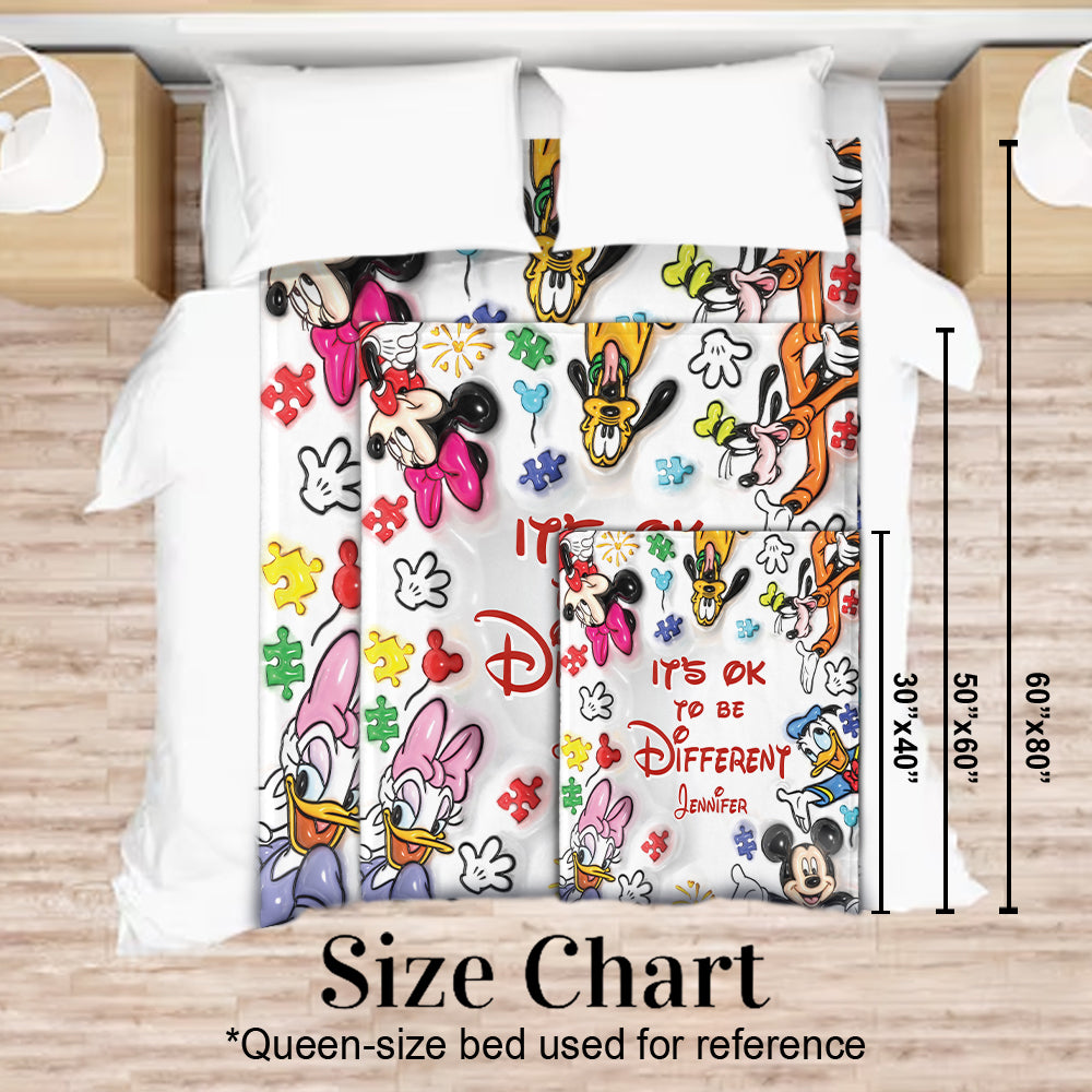 It's Ok To Be Different - Personalized Autism Awareness Blanket