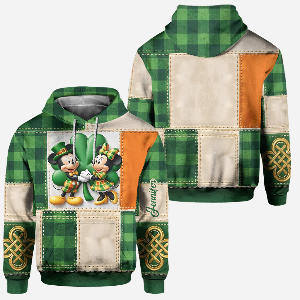Lucky St. Patrick's Day, Shamrock Patchwork - Personalized Saint Patrick's Day Hoodie and Leggings