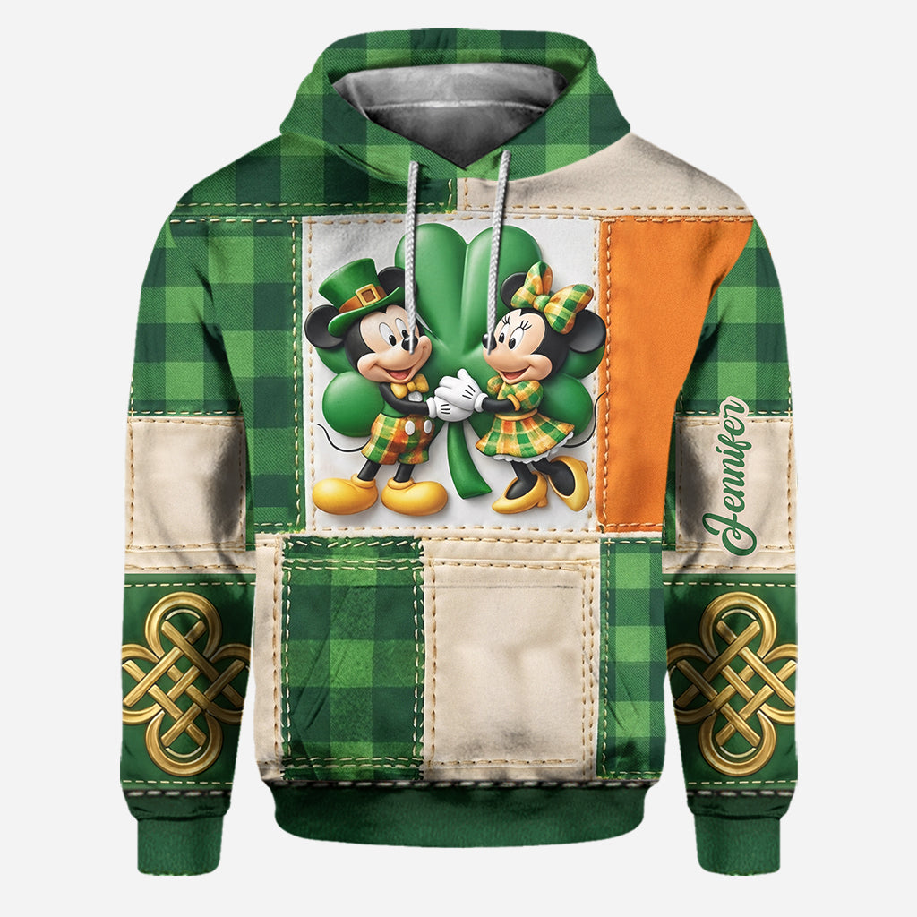 Lucky St. Patrick's Day, Shamrock Patchwork - Personalized Saint Patrick's Day Hoodie and Leggings