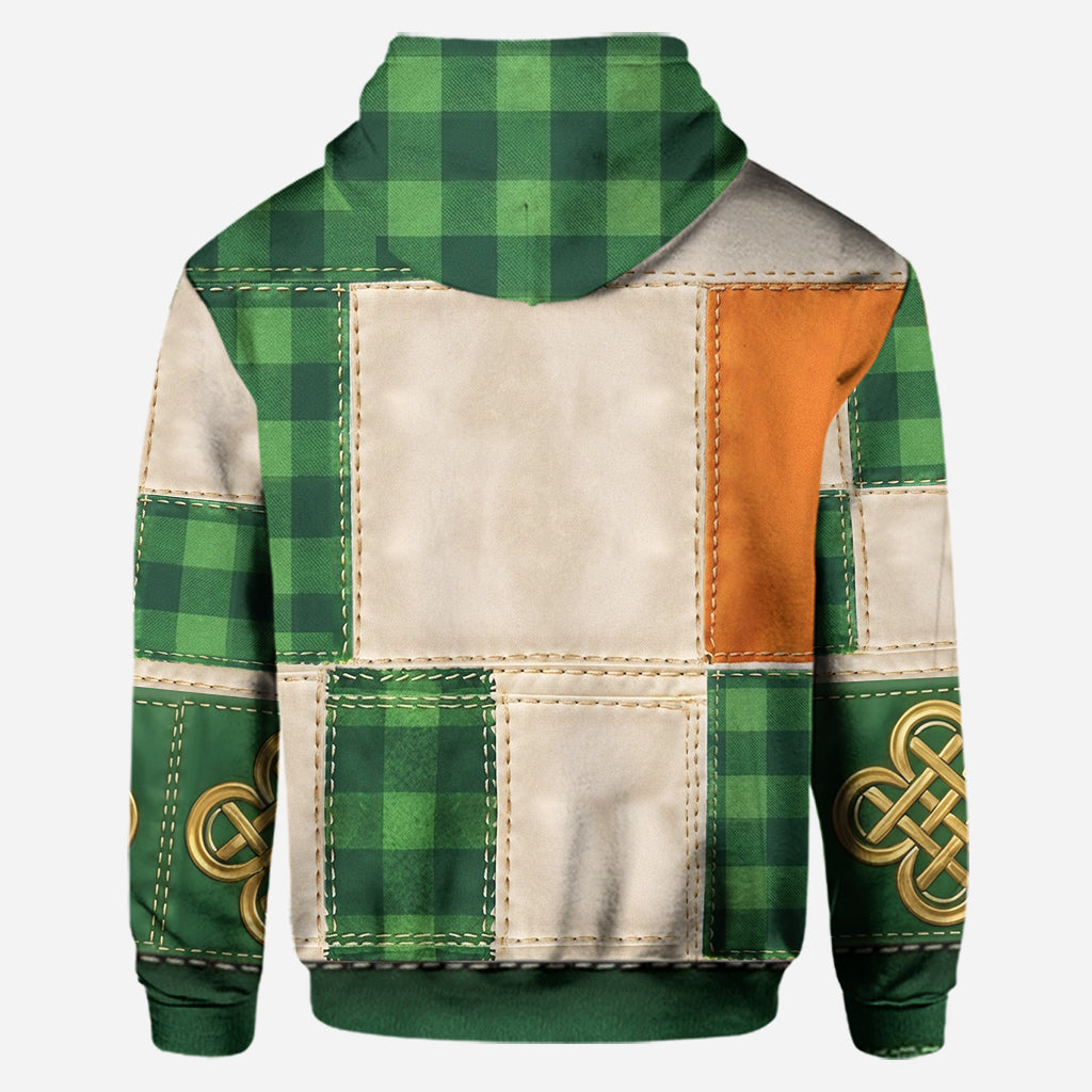 Lucky St. Patrick's Day, Shamrock Patchwork - Personalized Saint Patrick's Day Hoodie and Leggings