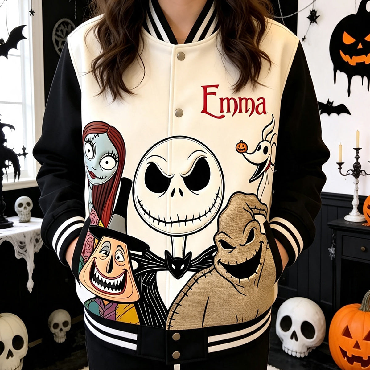 Nightmare Characters - Personalized Nightmare Varsity Jacket