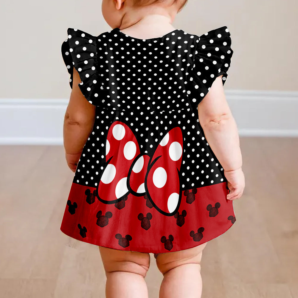 Belive In Magic - Personalized Mouse Kid Ruffle Sleeve Dress