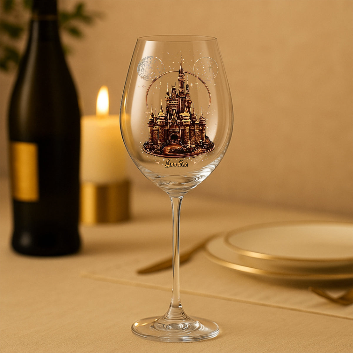 Magical Castle - Personalized Mouse Wine Glass With Long Stem