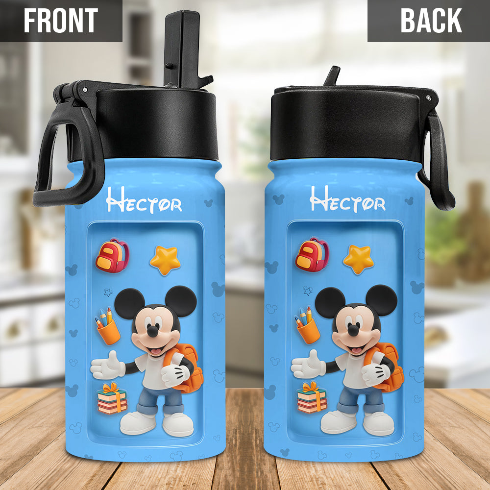 Magical Mouse Ears Ready To Crush School, Fun Gift For Kids - Personalized Mouse Kids Water Bottle