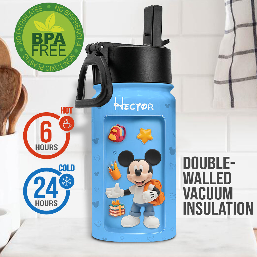Magical Mouse Ears Ready To Crush School, Fun Gift For Kids - Personalized Mouse Kids Water Bottle