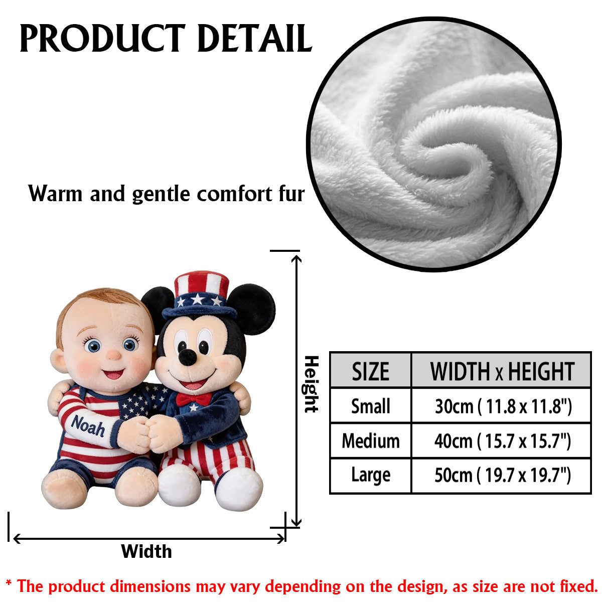 Patriotic Magic Cartoon - Personalized Mouse Premium Faux Fur Pillow