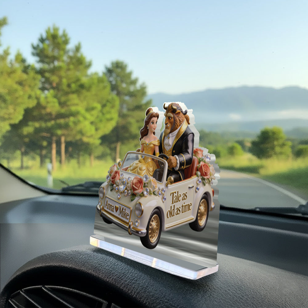 Tale As Old As Time - Personalized Beauty And The Beast Car Dashboard Plaque