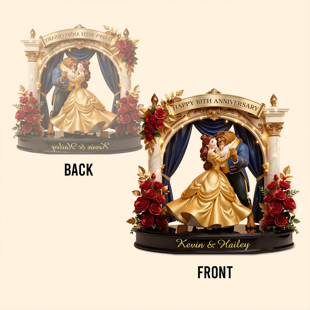 Anniversary Couple Gift - Personalized Beauty And The Beast Custom Shaped Acrylic Plaque