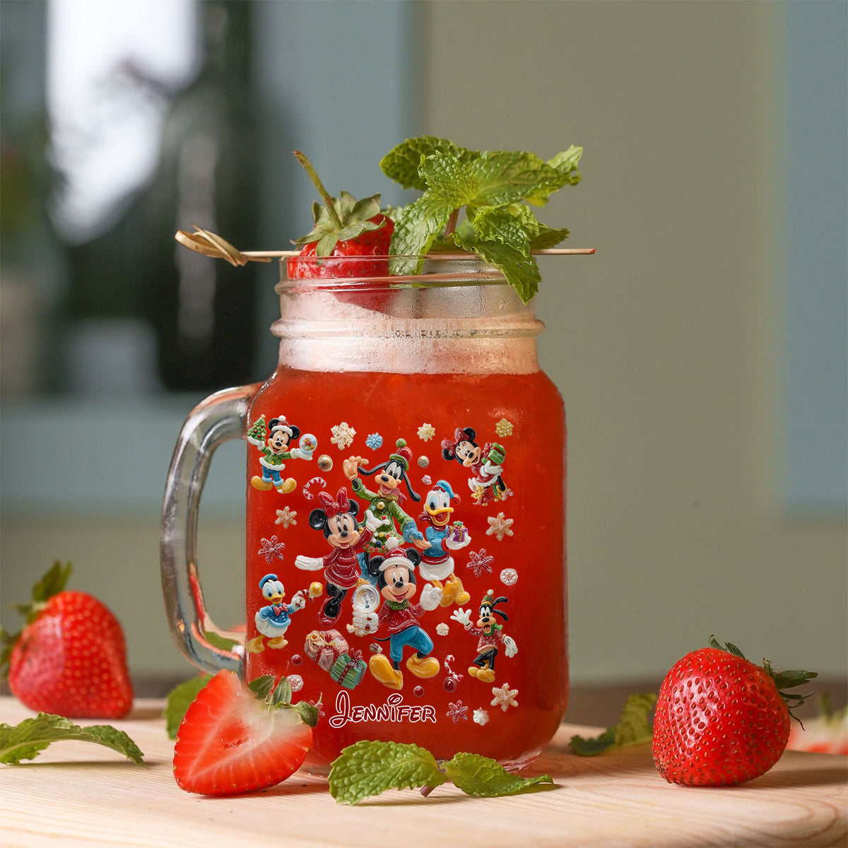 Magical Christmas - Personalized Mouse Mason Jar Cup