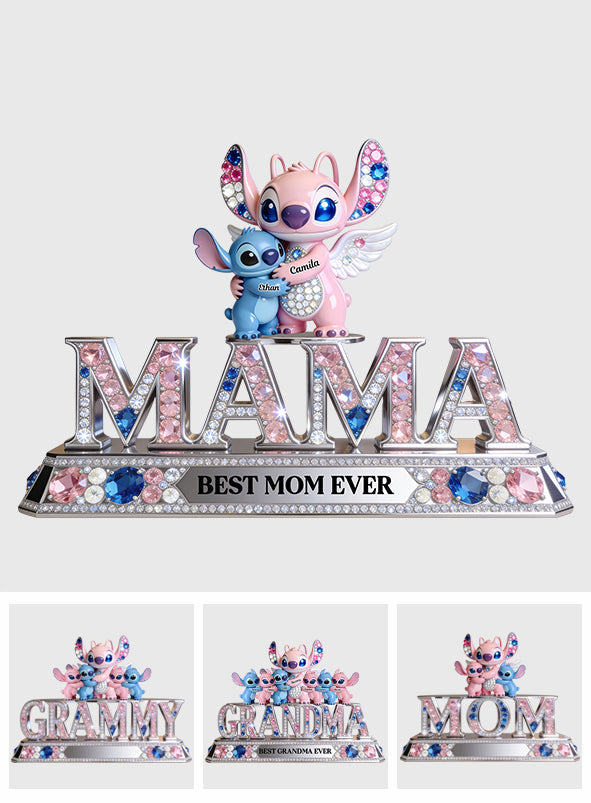 Best Mama/Nana Ever Blue Monsters - Personalized Ohana Custom Shaped Acrylic Plaque
