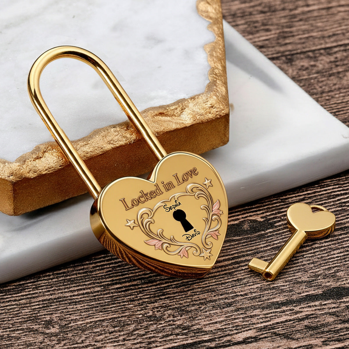 Locked In Love - Personalized Beauty And The Beast Heart Padlock