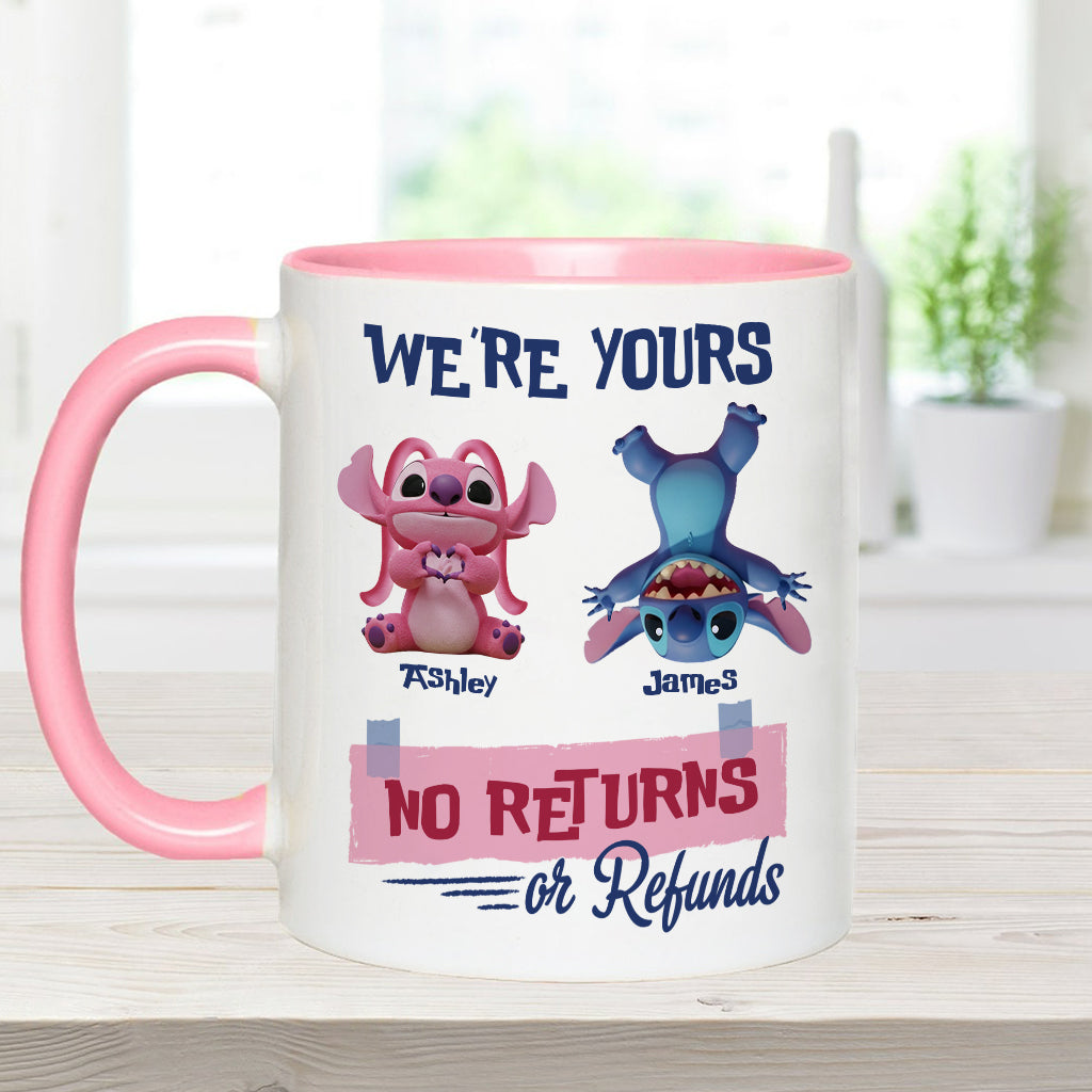 Ohana Kids No Returns Or Refunds - Funny Gift For Dad, Mom, Grandma, Grandpa - Personalized Ohana Accent Mug