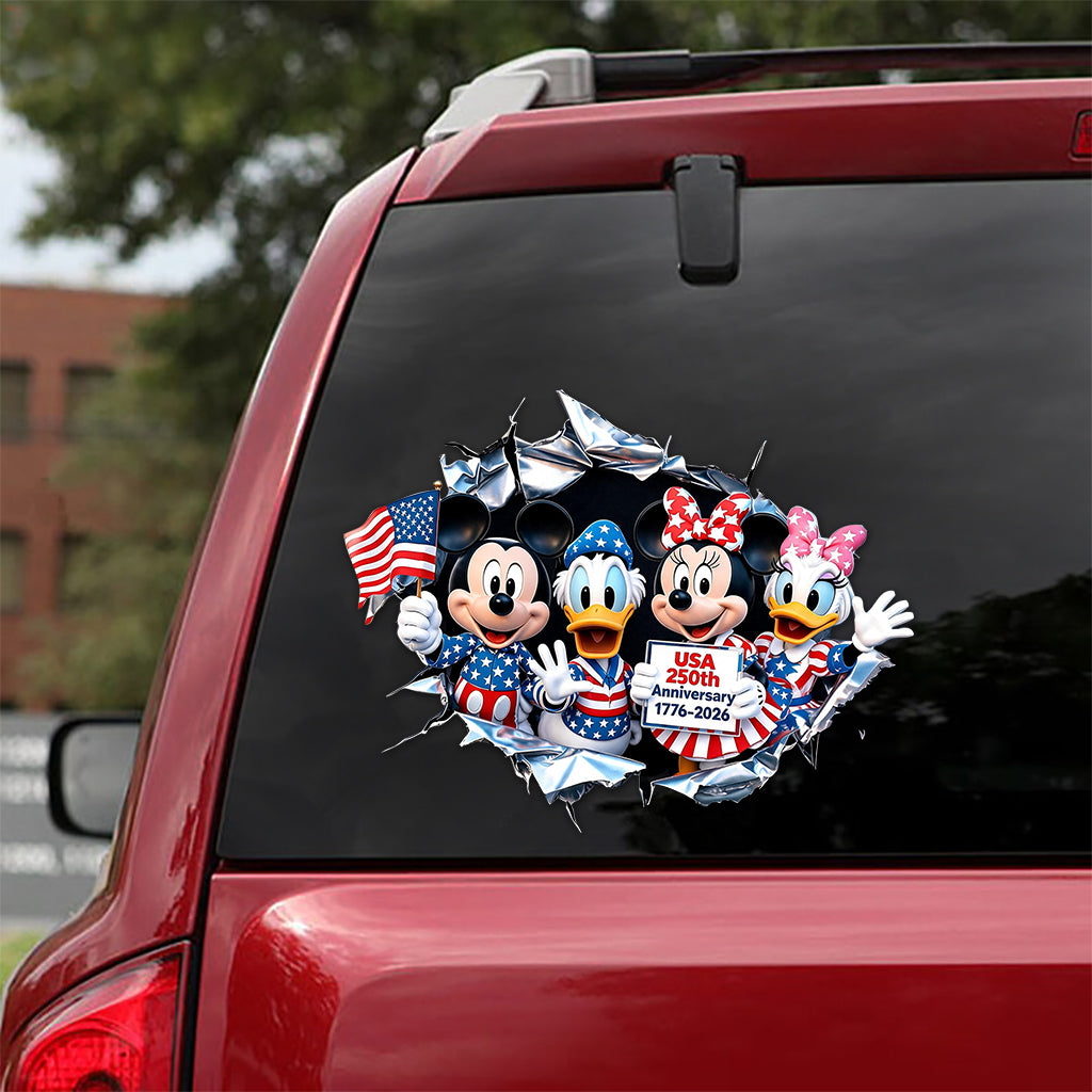250th Anniversary, Cartoon Mouse - Personalized Mouse Decal Full