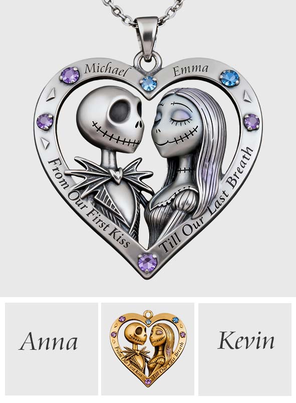 Till Our Last - Personalized Nightmare Shaped Metal Pendant Necklace