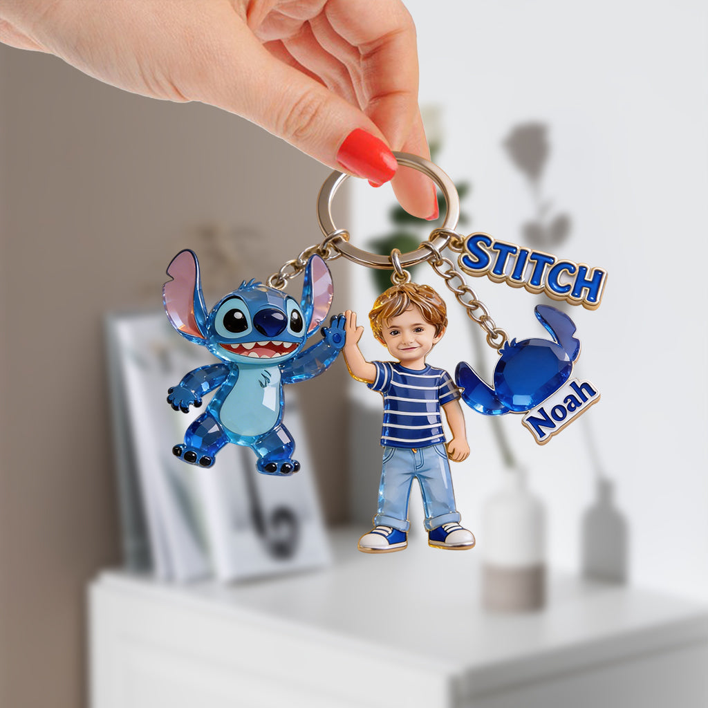 Ohana Custom From Photo - Personalized Ohana Premium Keychain With Charms