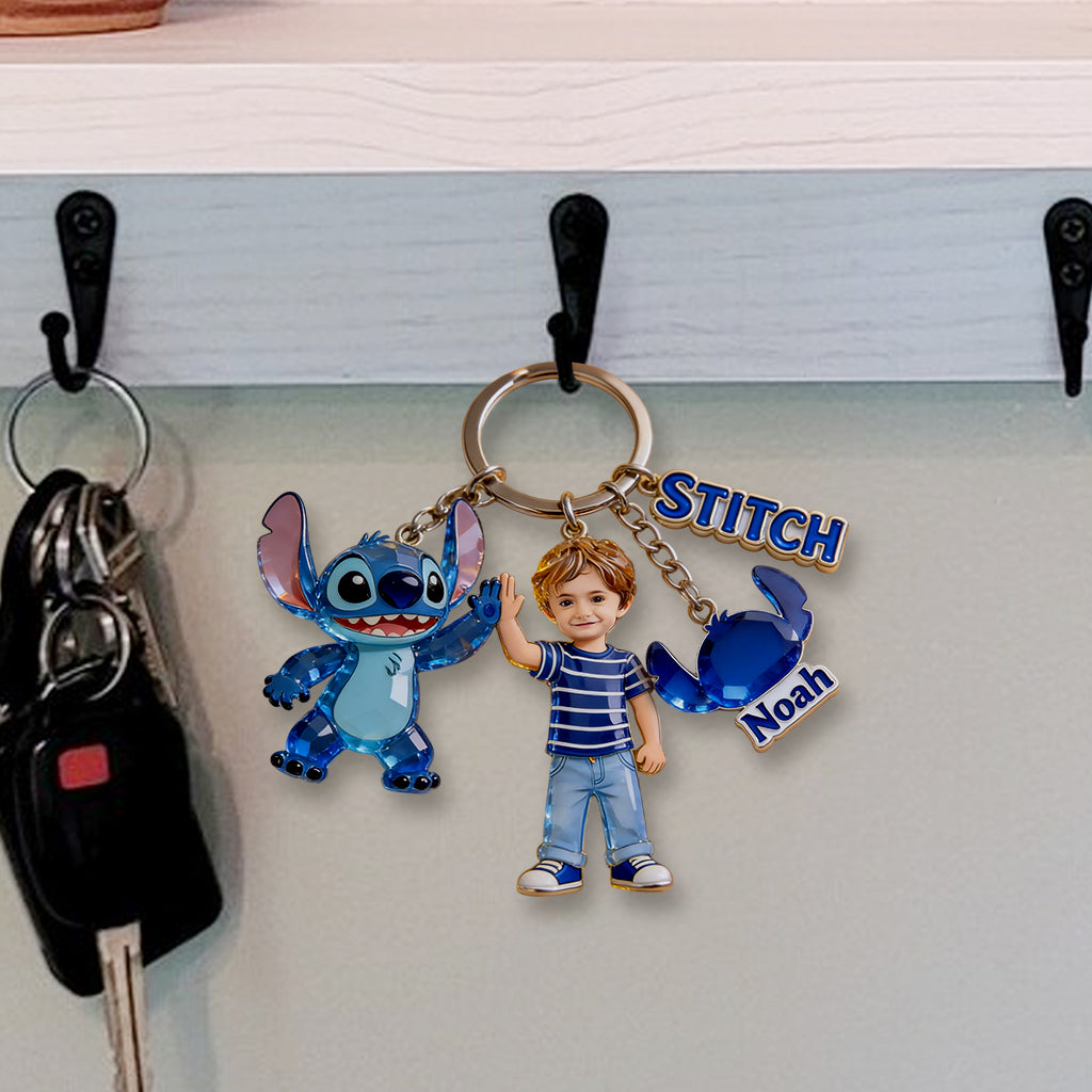 Ohana Custom From Photo - Personalized Ohana Premium Keychain With Charms
