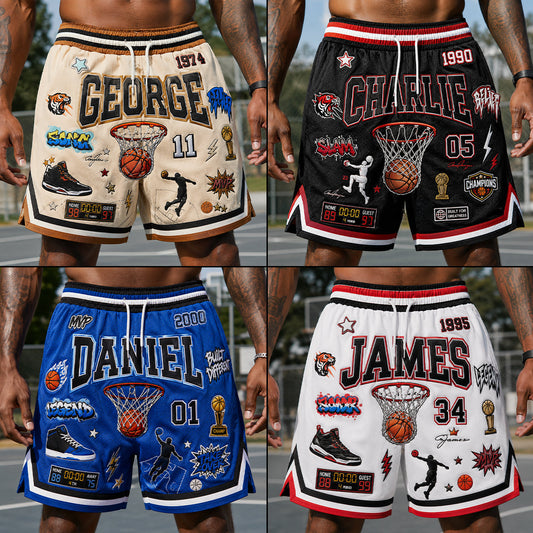 Love Playing Basketball - Personalized Basketball Men Shorts