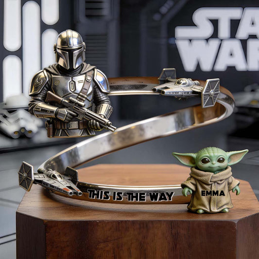 This Is The Way - Personalized The Force Shaped Cuff Bracelet