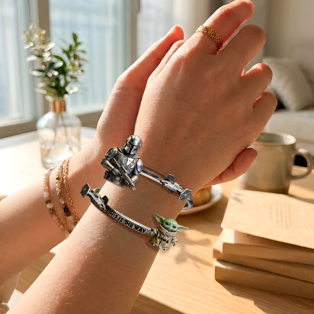 This Is The Way - Personalized The Force Shaped Cuff Bracelet