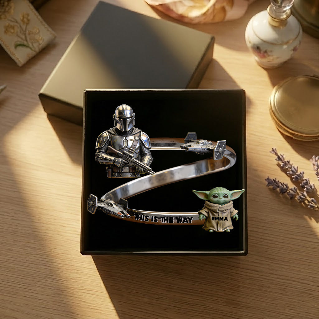 This Is The Way - Personalized The Force Shaped Cuff Bracelet