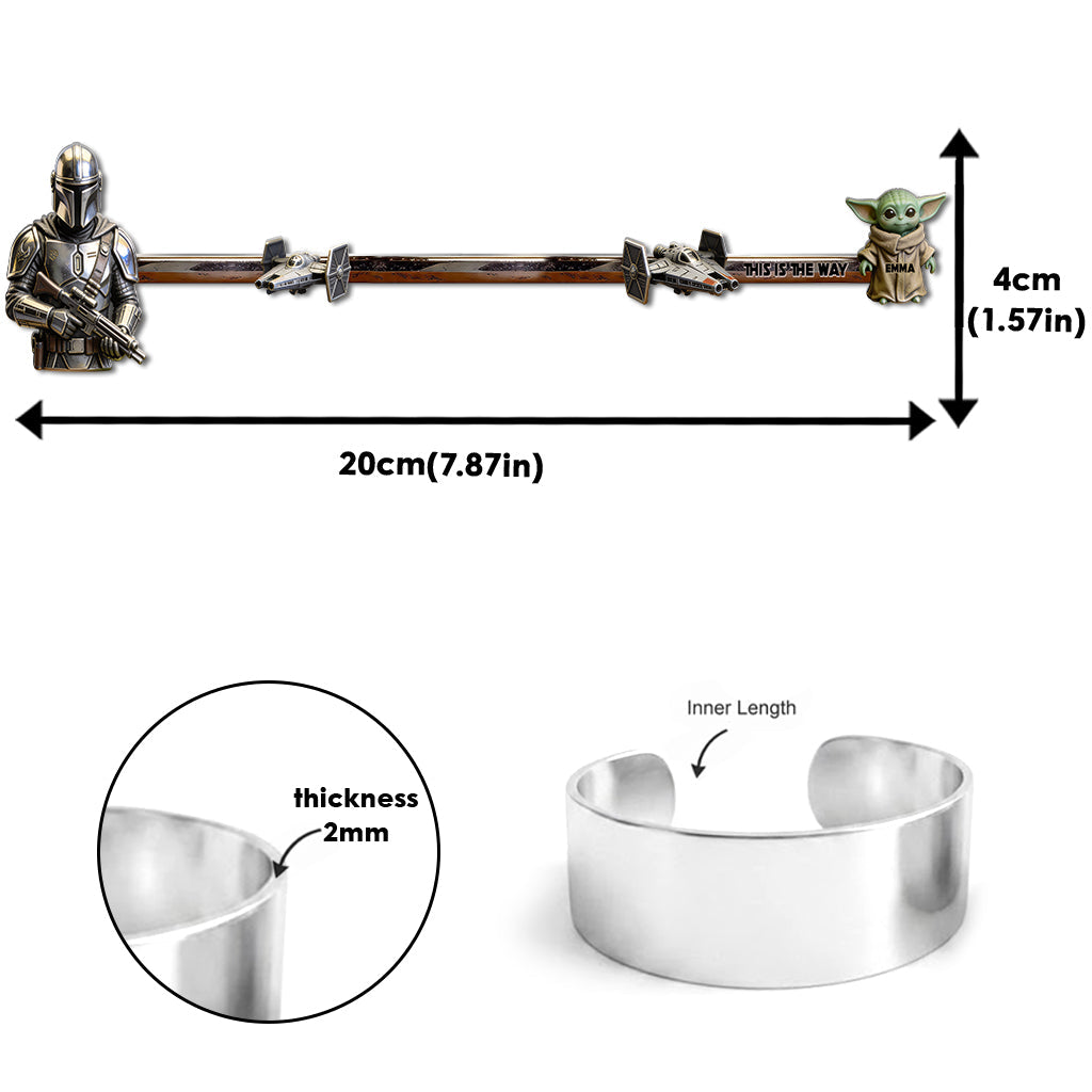 This Is The Way - Personalized The Force Shaped Cuff Bracelet