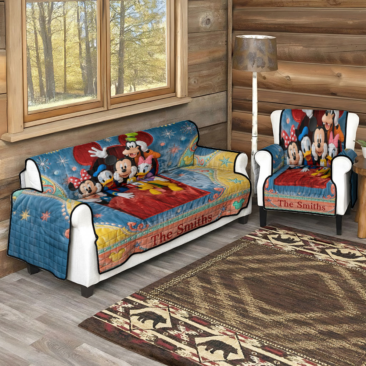 Magical Friends - Personalized Mouse Quilted Sofa/Couch Cover