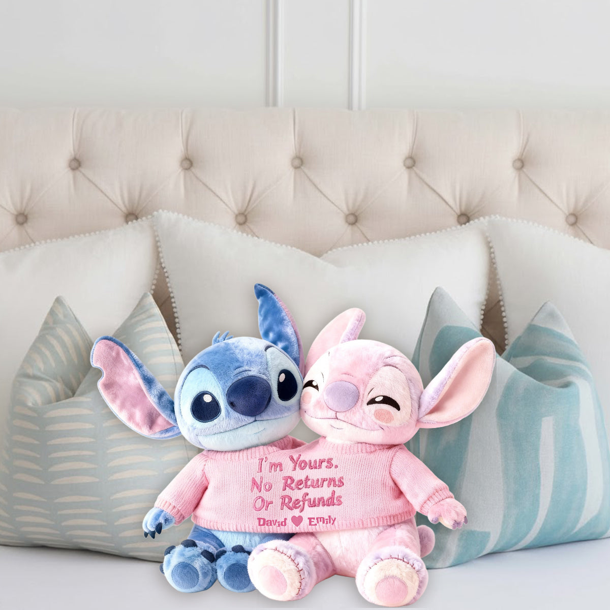 I'm Yours No Returns Or Refunds - Personalized Ohana Faux Fur Shaped Pillow