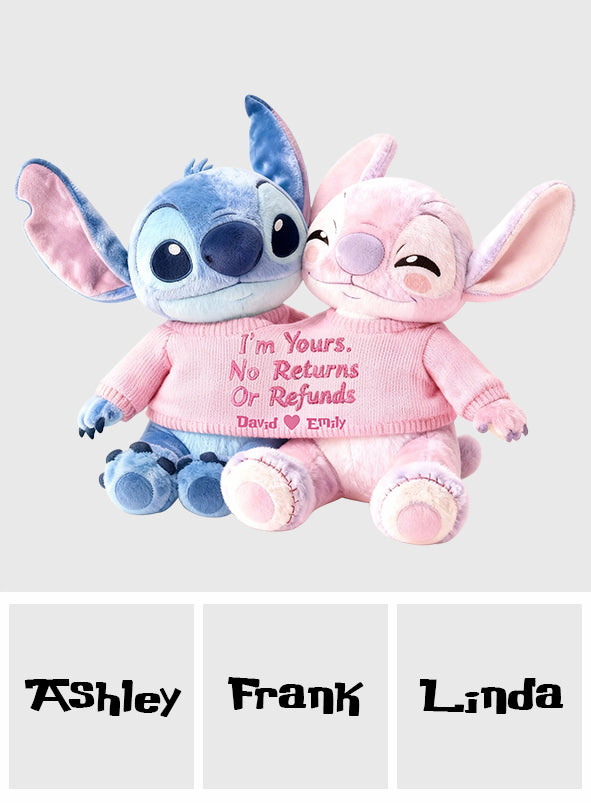 I'm Yours No Returns Or Refunds - Personalized Ohana Faux Fur Shaped Pillow
