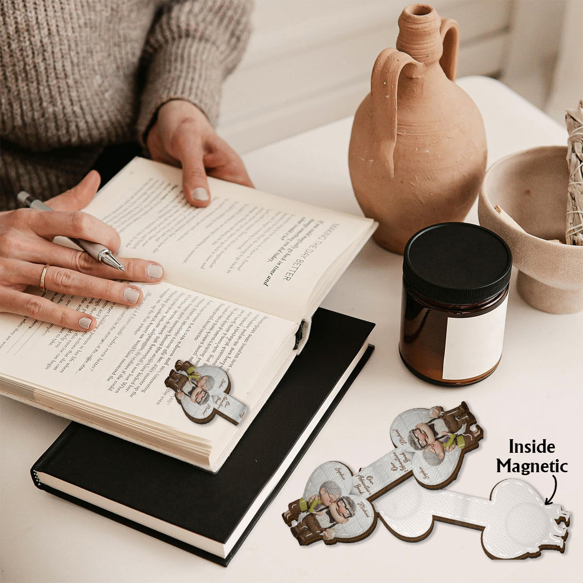Our Greatest Adventure - Personalized Mouse Shaped Magnetic Bookmark