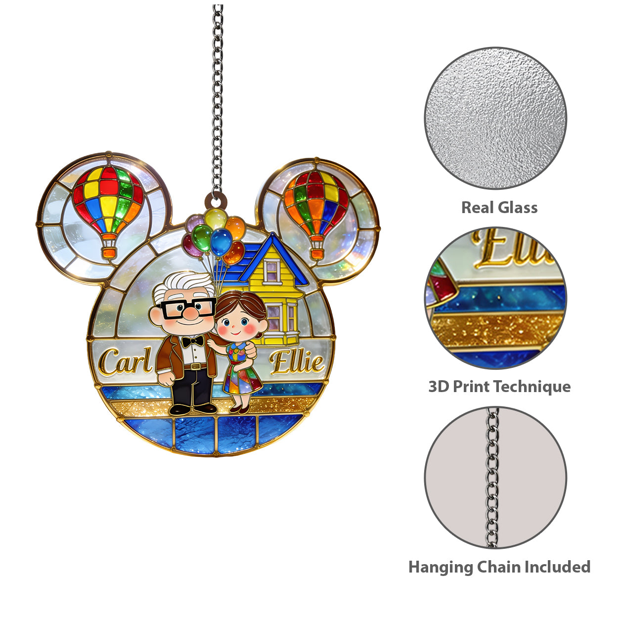 You & Me We Got This - Personalized Up Movie Couple 3D Printed Glass Suncatcher