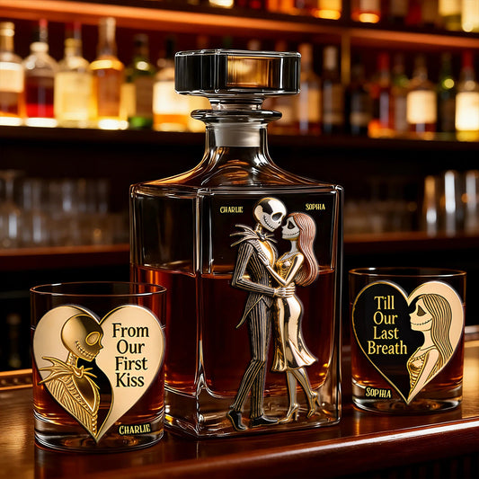 From Our First Kiss - Personalized Nightmare Whiskey Decanter Set