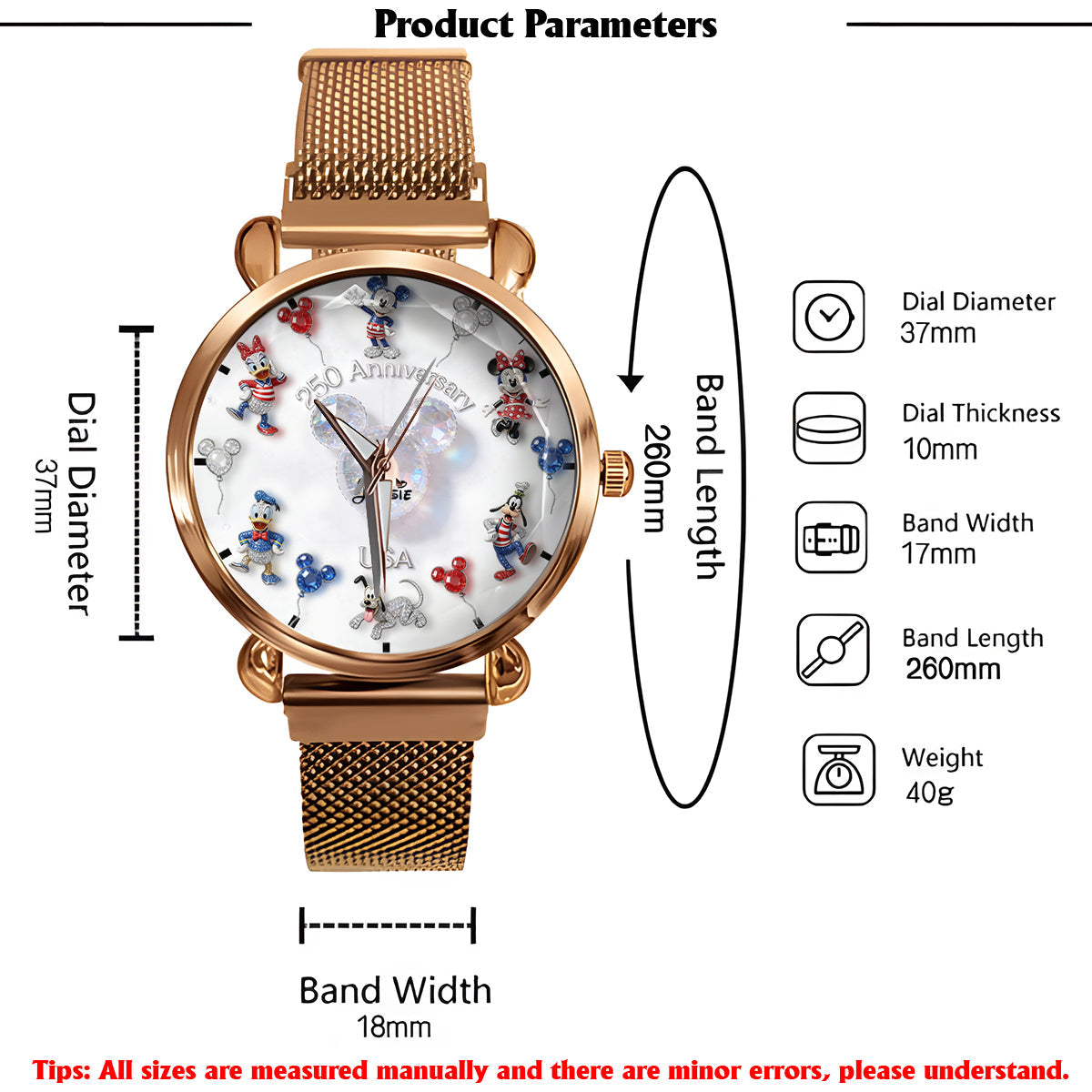 Friends 250 Anniversary - Personalized Mouse Women Hand Watch