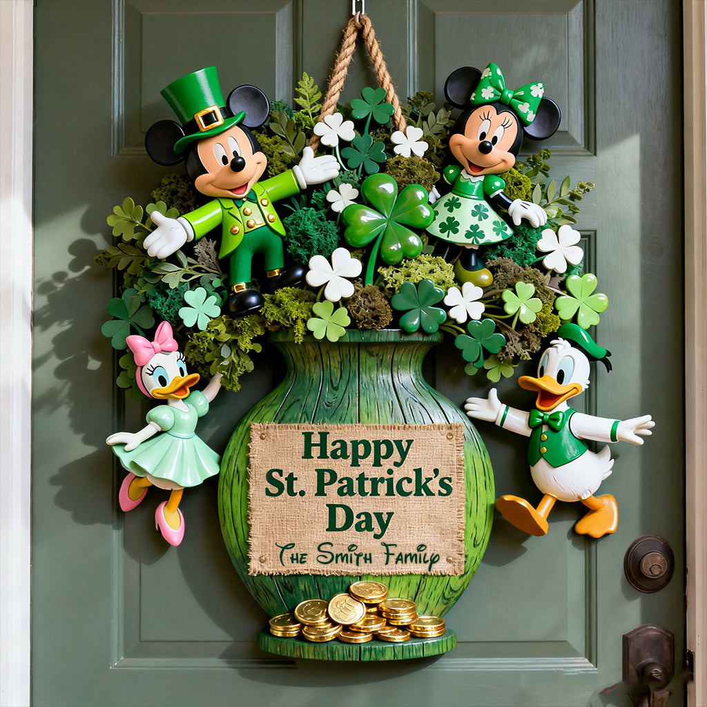 Happy Pt.Patrick Day - Personalized Mouse Custom Shaped Wood Sign
