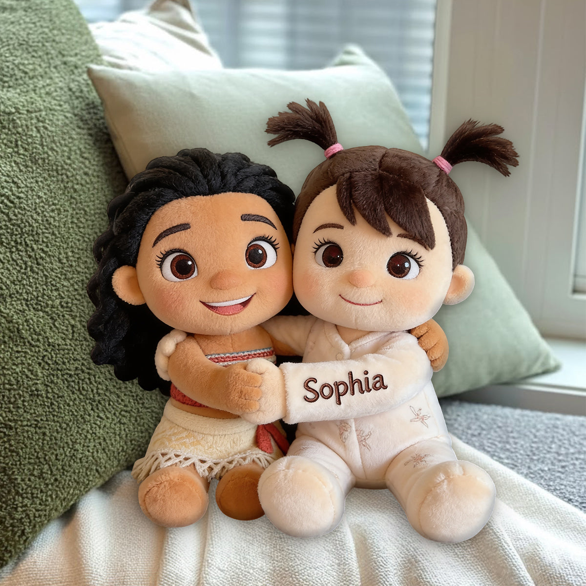 Cute Adventure Cartoon - Personalized Island Princess Premium Faux Fur Pillow