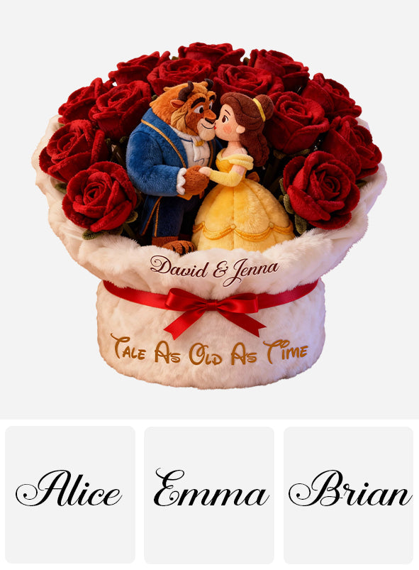 Tale As Old As Time - Personalized Beauty And The Beast Faux Fur Shaped Pillow