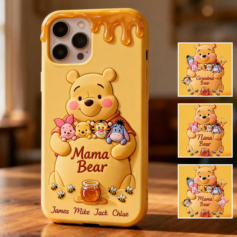 Mama Bear - Personalized Yellow Bear Full Print Phone Case