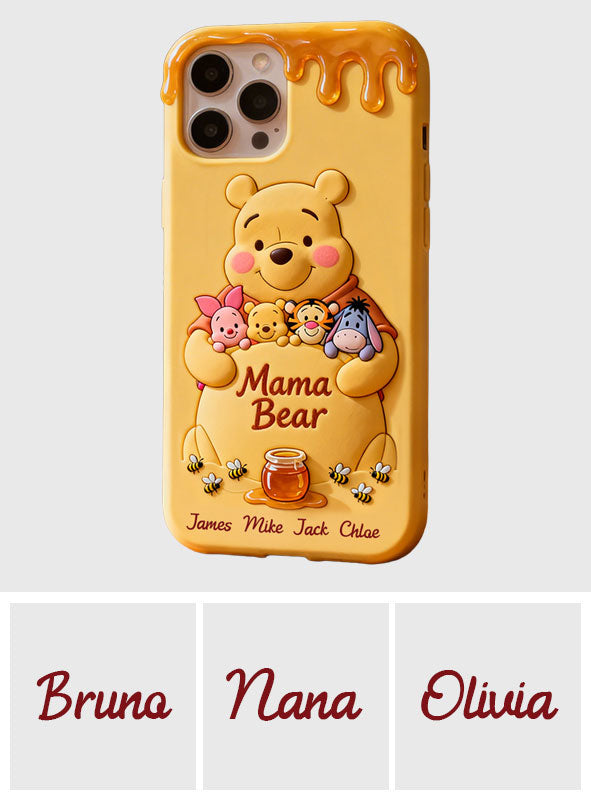 Mama Bear - Personalized Yellow Bear Full Print Phone Case