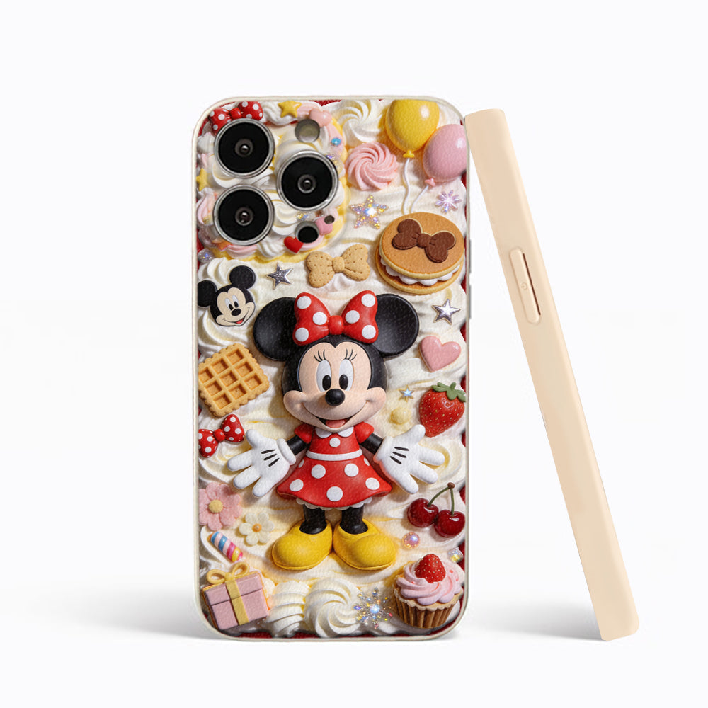 Sweet Magic - Personalized Mouse 3D Embossed Leather Phone Case