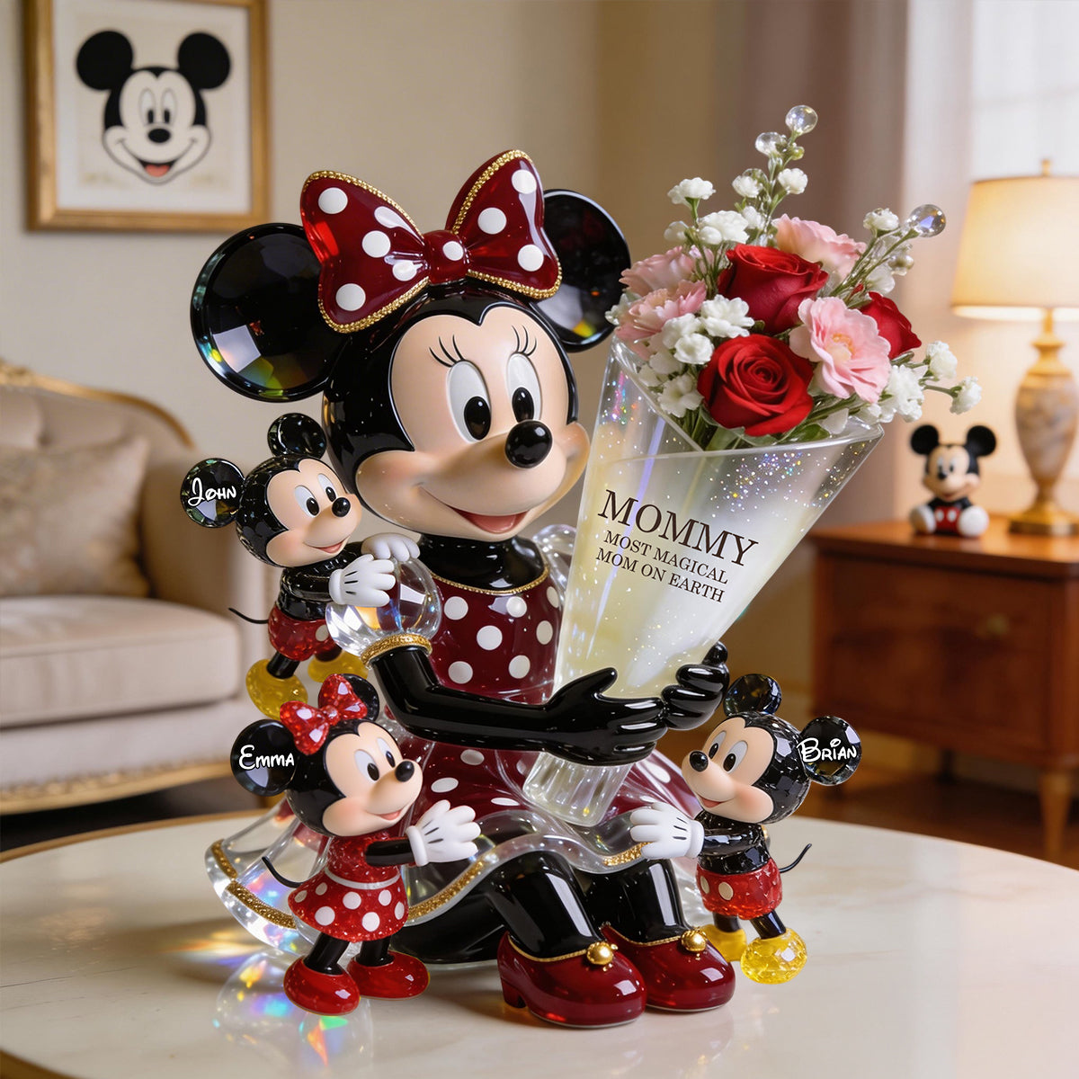 Cute Cartoon Mouse Mommy - Personalized Mouse Acrylic Pot