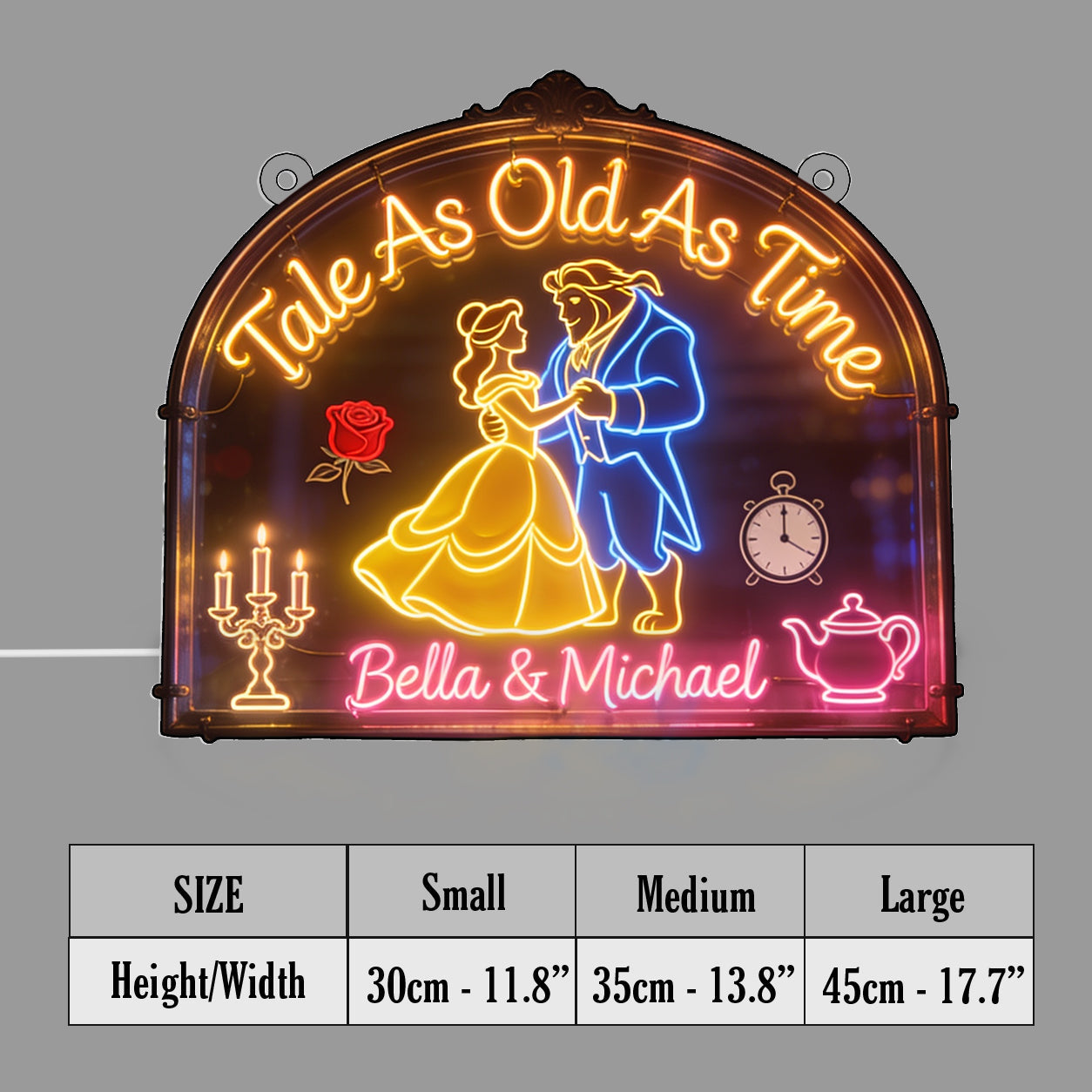 Tale As Old As Time - Personalized Beauty And The Beast Neon LED Light Sign