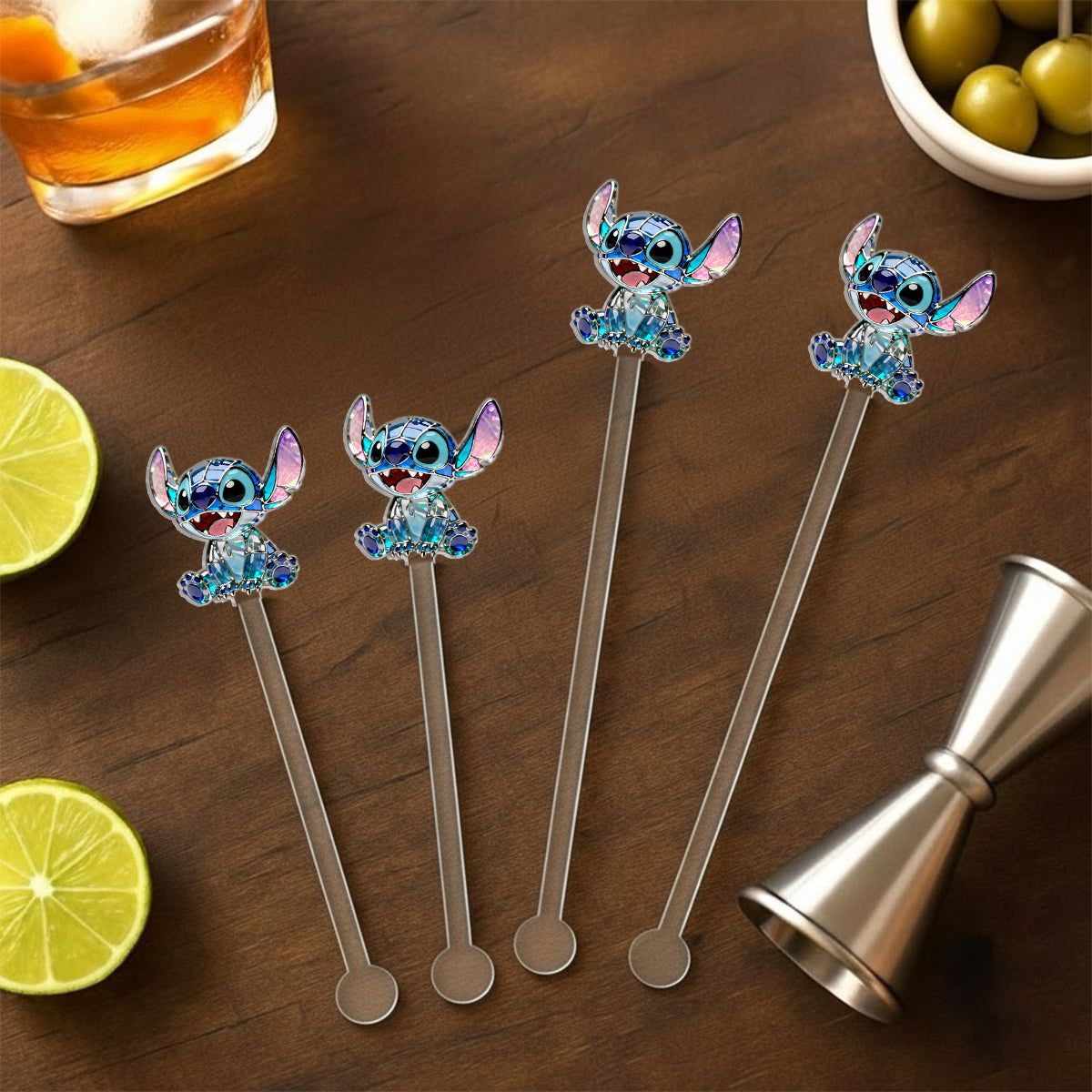 Just A Girl Who Loves Stitch - Personalized Ohana Set Accent Mug with Acrylic Stirrers