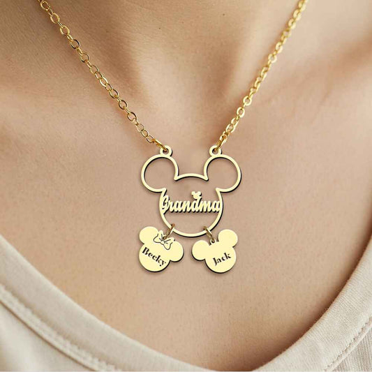 Magical Mom/Grandma - Personalized Mouse Necklace with Charms