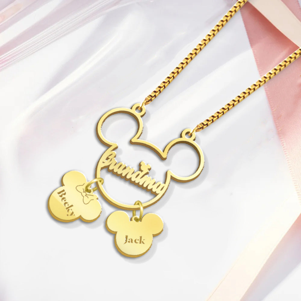 Magical Mom/Grandma - Personalized Mouse Necklace with Charms