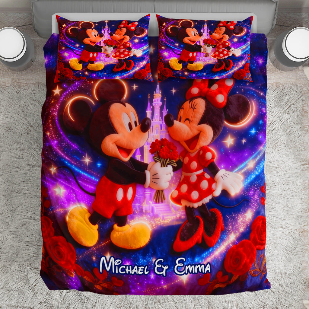 Magical Cartoon Mouse Couple - Personalized Mouse Bedding Set
