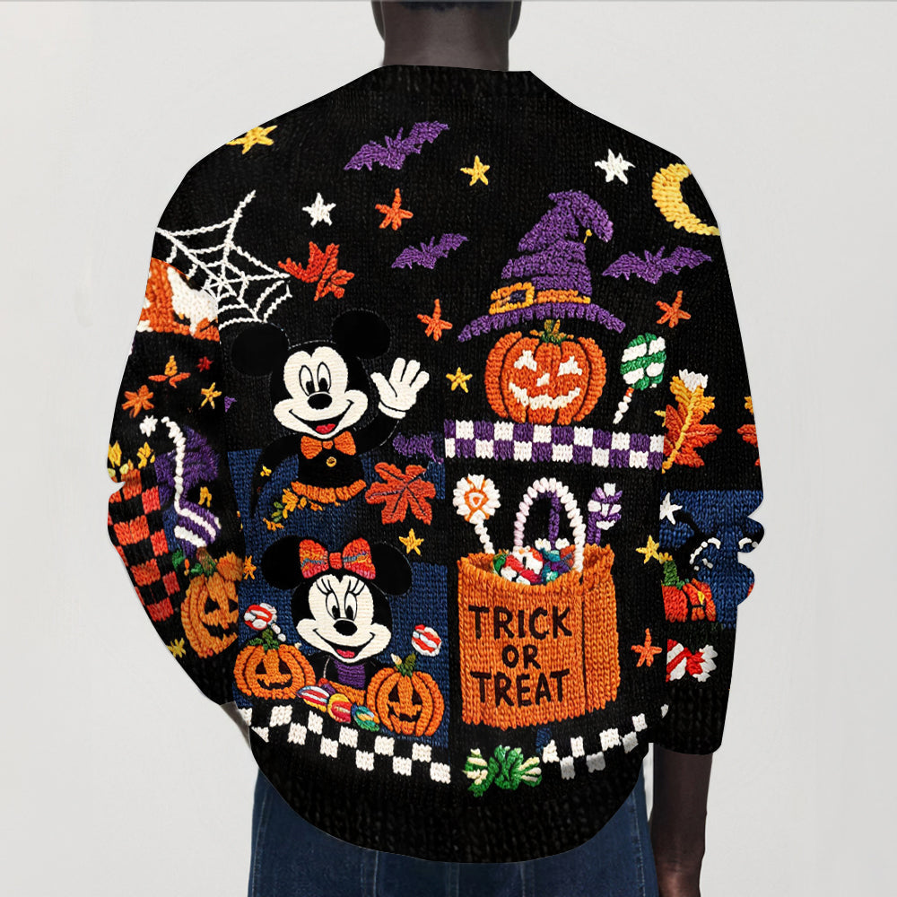 Trick Or Treat - Personalized Mouse Cardigan Sweater