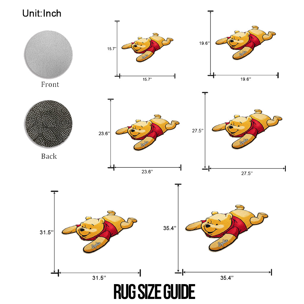 Lazy Bear - Personalized Mouse Shaped Doormat/ Rug