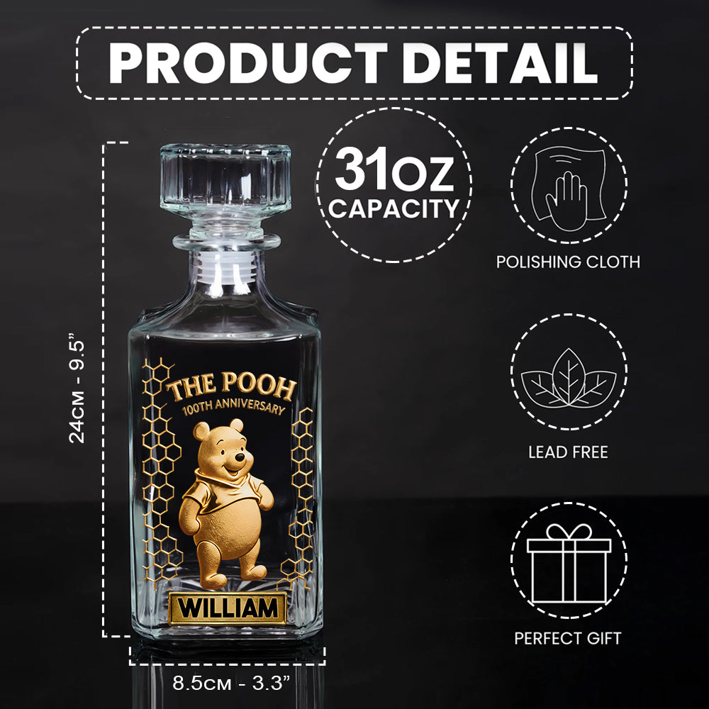 Forever A Friend - Personalized Yellow Bear Whiskey Decanter Set